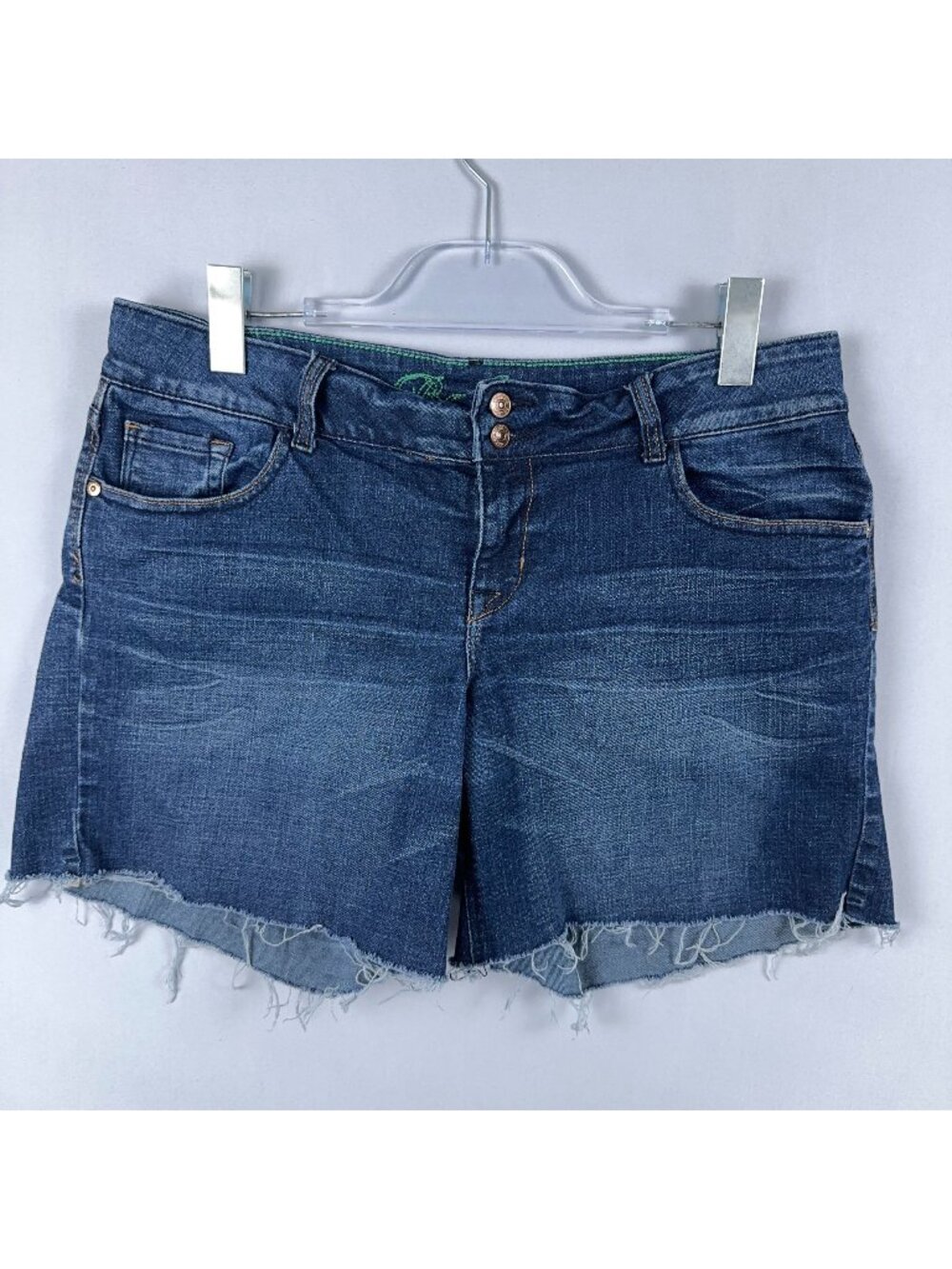 dELiA*s Bailey Cutt Off Shorts Size 13/14 Distressed Frayed Raw Hem Medium Wash